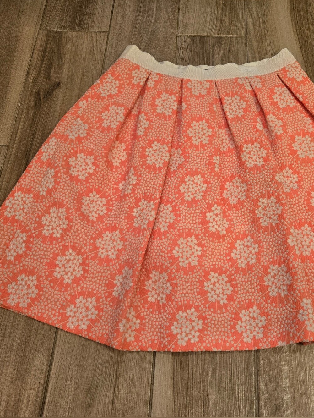Boden Pleated Neon Floral Skirt, 6